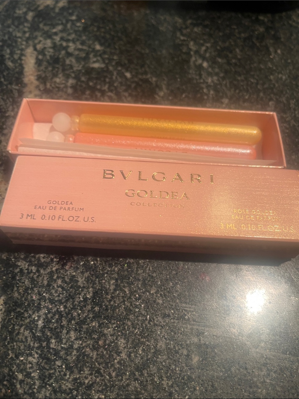 Bulgari Goldea Mini Set in Pink and Gold Vials